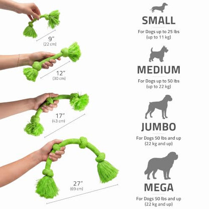 Playology Dog Toys | Dri-Tech Rope Tug of War Dog Toy for Tough Chewers | Sweet Potato Scented Mega Size Tug Rope Toys for Extra Large Dogs - size: Mega, style: Sweet Potato