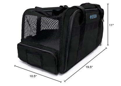 Sherpa Expandable Travel Pet Carrier, Airline Approved & Guaranteed On Board - Black, Medium