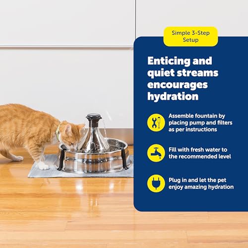 PetSafe Drinkwell Stainless Multi-Pet Fountain, red, 8 lb (PWW00-13705)