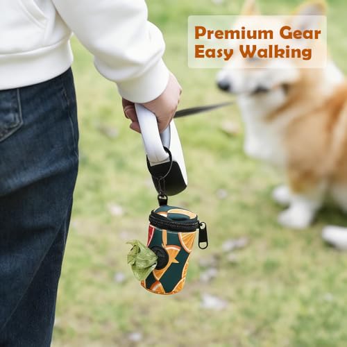 Dog Poop Bag Holder for Leash, Doggie Waste Bag Dispenser, Soft Fabric Dog Poop Bag Holder for Walking Accessories (Red) - color: Red