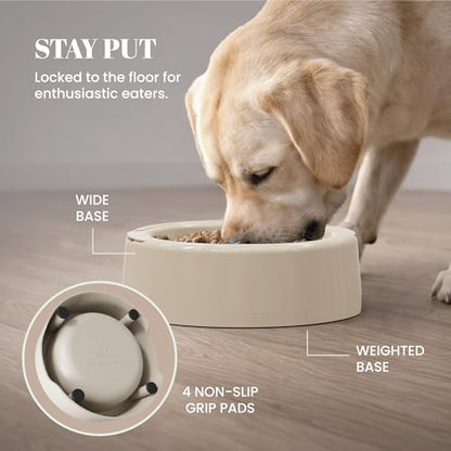 AVERYDAY 3 Pack Slow Feeder Dog Bowl Set, Two Weighted Maze Insert Bowls, Anti-Slip Changeable Puzzle Feeding Bowl for Wet Dry & Raw Dog Food, Slow Eating Deep Pet Food Dish for Medium & Large Breeds - color: Desert Dune