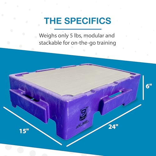 Blue-9 KLIMB Jr. Professionally Designed Dog Training Platform and DIY Guide for Behavior Basics, Made in The USA, Purple - color: Purple
