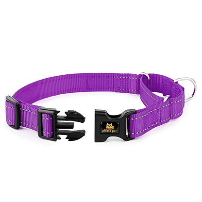 PLUTUS PET Reflective Martingale Collar with Quick Snap Buckle,No Pull Dog Choker Collar for Small Medium Large Dogs,XS,Purple - color: Purple, size: XS：10"-12"
