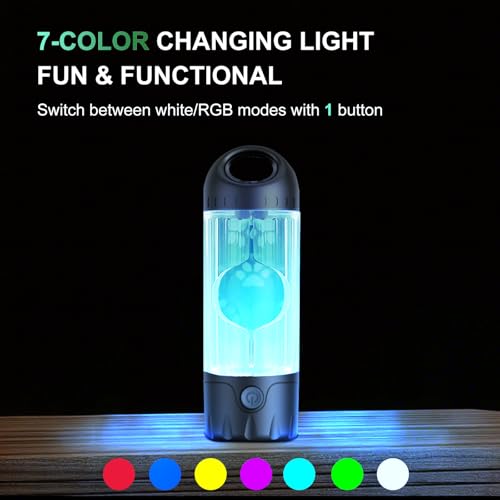 Tubasion 3-in-1 Dog Poop Bag Holder with Flashlight 7-Color, USB-C Rechargeable doggie bag holder for leash, IPX6 Waterproof Anti-Slip Clip Pet Waste Bag Dispenser for Walking (1 Dispenser, 30 Bags) - style: 1 Dispenser, 30 Bags
