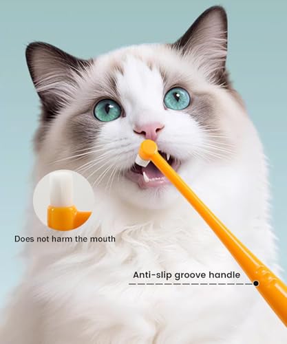 5Pack Ultra Soft Pet Toothbrush for Small Dog & Cat Toothbrush Set with 2 Finger Brushes - Soft Bristles for Gentle Pet Dental Care, Teething & Gingivitis Prevention for Puppies & Kittens - color: Model A-small Head