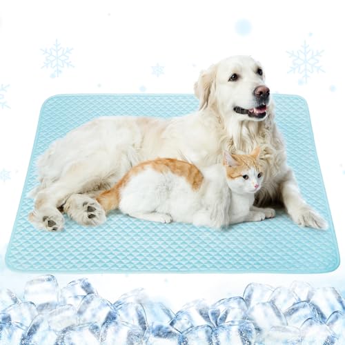 Self-Cooling Dog Mat Breathable Pet Cooling Pad | Washable Breathable Cooling Fabric, Indoor & Outdoor Use, Suitable for Dogs, Cats, Comfortable Cooling Blanket - size: M(29.5Lx18.9"W)