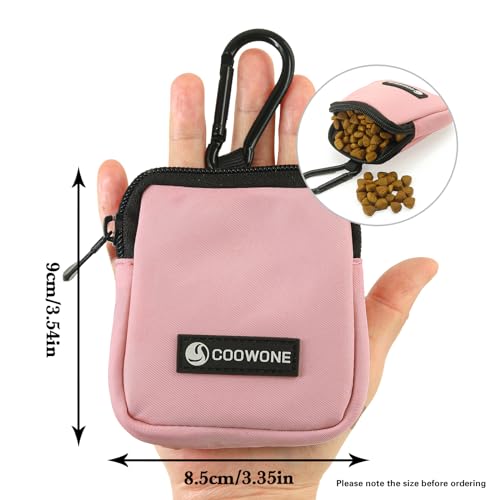 Dog Treat Pouch 2 Pack, Waterproof, Zipper Closure, Hands Free, Black+Pink - color: Black+Pink