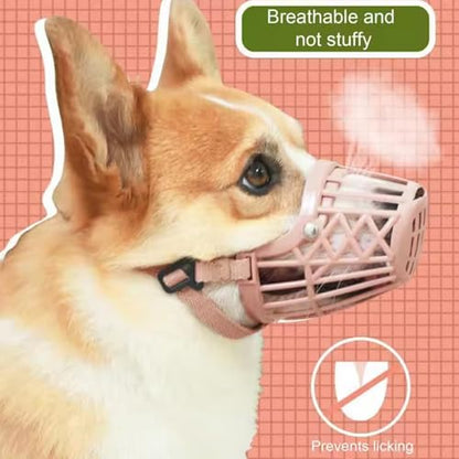 7Pcs Dog Muzzles Anti Biting Adjustable Plastic Breathable Basket Muzzle Different Sizes for Small, Medium, Large & Extra Dogs