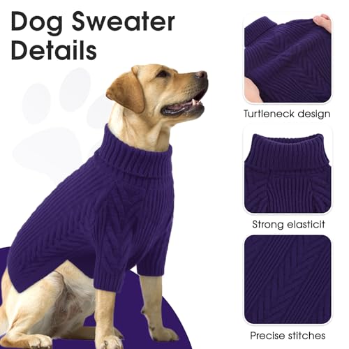 Large Dog Sweaters, Pet Sweaters for Large Dogs, Pets Sweatshirt Apparel Turtleneck Pullover Winter Pitbull, Samoyed (RoyalBlue, L) - color: RoyalBlue, size: Large