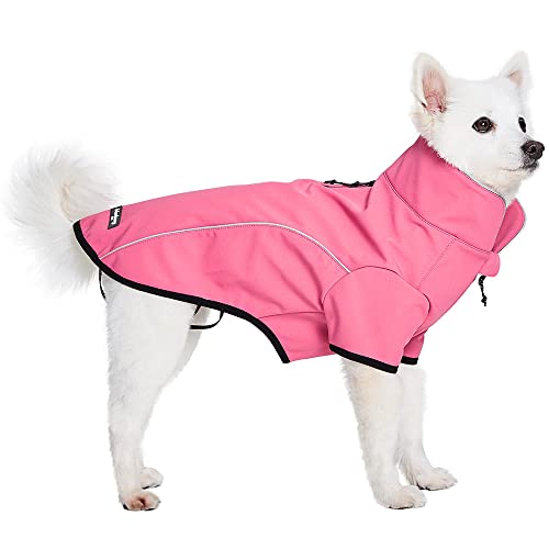 Blueberry Pet Windproof Waterproof Reflective Softshell Dog Jacket, Brink Pink, Size 14 - color: Brink Pink, size: Size 14