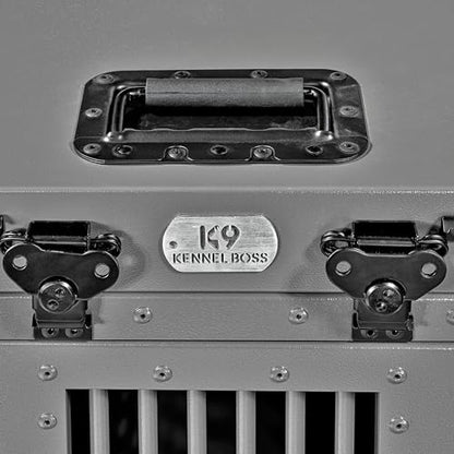 K9 Kennel Boss Aluminum Collapsible Dog Crate, Heavy Duty Folding Kennel - Small (Gray) - color: Gray, size: 30.6"L x 22.8"W x 25.7"H