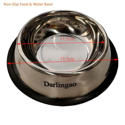 1 Pcs Stainless Steel Dog Bowls, Non-Slip Rubber Base, Heavy Duty Food and Water Bowls for Small, Medium Dogs & Cats, Dishwasher Safe, Rust Resistant, Anti-Skid Pet Feeder