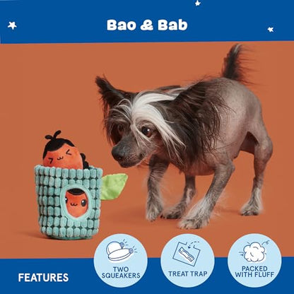 Barkbox Bao & BAB Plush Toy, Multi-Part Fun for and Perfect for Interactive Playtime, X-Small Breeds - color: Bao & Bab-X-small