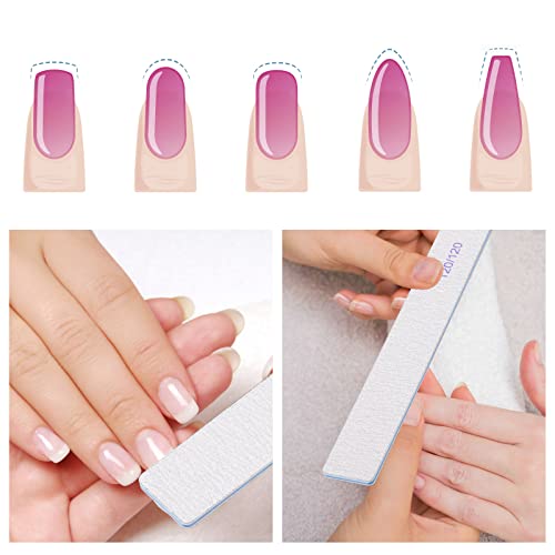 25 Pieces 120 Grit Rectangle Nail Files for Acrylic Nails and Natural Nails, Reusable Nail Buffers Double Sided Emery Boards Manicure Tools - size: 120/120 Grit(25 Count)