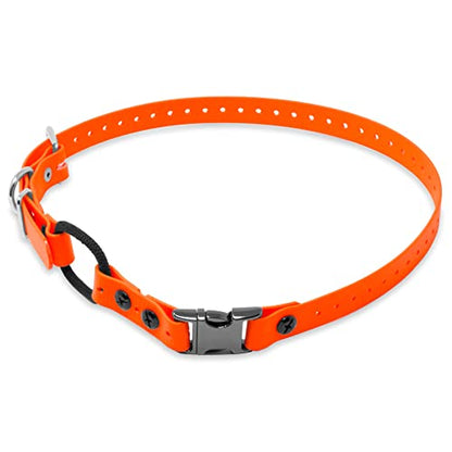 E-Collar Educator 1-Inch Quick Snap Bungee Dog Collar Strap, Orange | Fits FE-580, ET-800 & UL-1200 Receivers Only, 33" Trim-to-Fit, Waterproof, Biothane Collar - color: Orange
