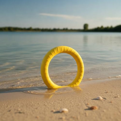 Easy-Grab Floating Dog Disc, Soft EVA Foam Flying Toy for Water Fetch, Yellow - size: 2.36 x 2.36 x 0.79 in