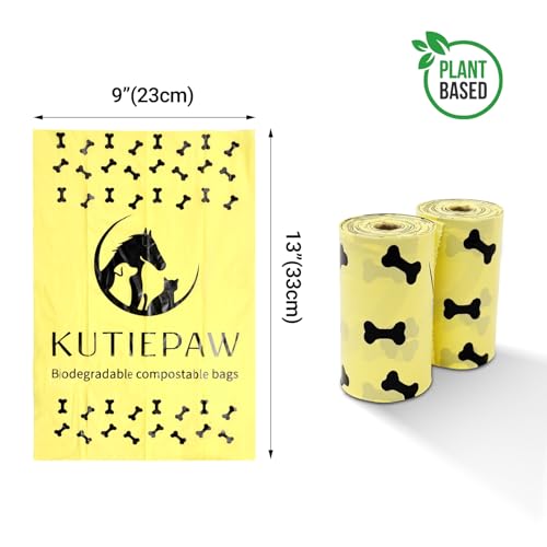 Compostable Dog Poop Bags, 300 Count, Lemon Scented | Extra Thick & Leak-Proof, Corn Starch Blend, Eco-Friendly Biodegradable, For Dogs and Puppies - style: Poop Bags Rolls