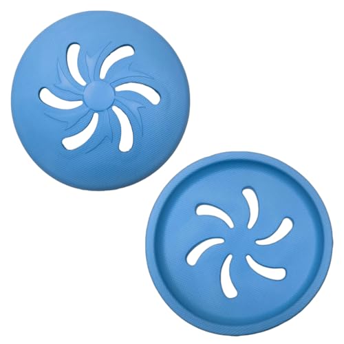 Dog Flying Disc Large EVA Material Pet Toy Outdoor Fetch Training Disc Durable Bite Resistant Safe on Teeth Lightweight Floating Interactive Disc (Blue) - color: Blue