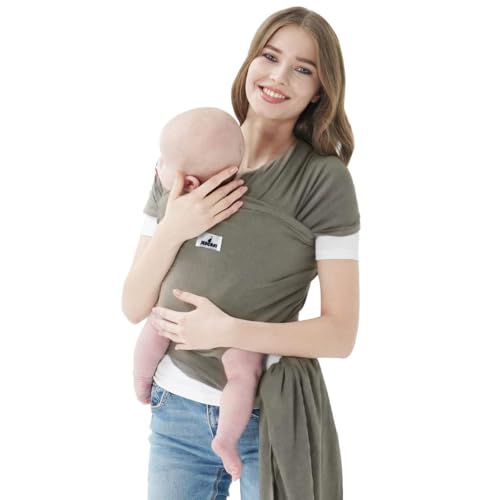 Baby Wraps Carrier, Jeroray Baby Carrier,Hands Free Infant Carrier, Lightweight,Breathable,Softness,Sage Green - color: Sage Green
