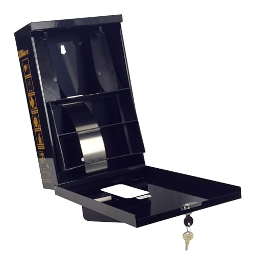 Dog Waste Station Dispenser Box, Fits Any Dog Poop Bag, Made of Rust-Proof Aluminum, Pet Waste Bag Dispenser with Lock and Rainguard, For Commercial Use, Parks, Condos & HOA (No bags included) (Black) - color: Black