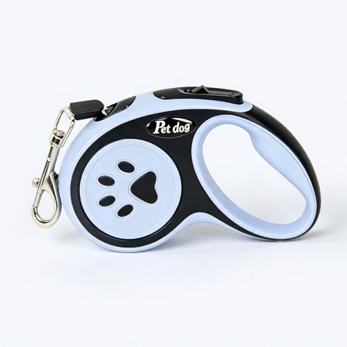 TerraKin 360° Tangle-Free Retractable Dog Leash for Small to Medium Dogs - 16ft Durable Nylon Tape with One-Hand Brake, Pause & Lock, Paw-Shaped Anti-Slip ABS Handle, Black - color: Black