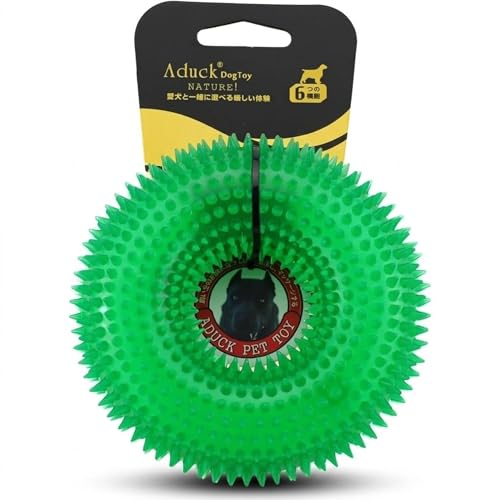 ADUCK Dog Squeaky Chew Toys for Aggressive Chewers, Small Medium Large Dogs Teeth Cleaning Soft Natural Rubber Float Toy for Indoor Outdoor Water Pool, Donut Ring Design 4.92 inch, Crystal Green - color: Crystal Green
