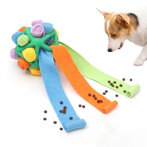 Interactive Snuffle Toys for Dogs, Sniffle Interactive Treat Game Ball, Furry Fellow Snuffle Master, Encouraging Natural Foraging Skills (Green, Triangle) - color: Green