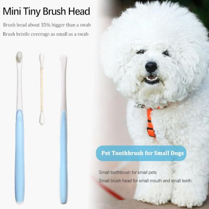 JGocot Small Dog Toothbrush,|Micro Brush Head|Nano Bristle|Soft Pet Toothbrush for Sensitive Gum&Teeth, Dog Teeth Cleaning Kit for Puppy, Kitten, Cats&Miniature Toy Size Dogs