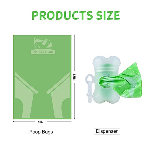 ECO-CLEAN 360 Count Dog Poop Bags with Dispenser, Leak-Proof, Unscented, 0.2 Ltr Capacity, Indoor/Outdoor Use - color: Colorful