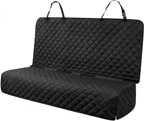 PETICON Waterproof Scratchproof Pet Bench Seat Covers for Cars, SUVs, Nonslip Durable Back Seat Cover for Dogs, 600D Oxford Fabric, Machine Washable - color: black, size: Medium-52"W