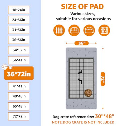Washable Pee Pads for Small Pet, 2 Pack Reusable Pet Training Pads Washable,36x72 Absorbent Reusable Whelping Pads, Non-Slip Dog Mats with Bone Print for Rabbit Guinea Pig Hamster Puppy - size: 36X72" (Pack of 2)