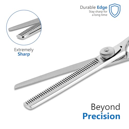 Laazar Pro Shears Thinning Pet Grooming Shear - 6.5 42 Teeth Scissors for dogs cats and pets - size: 6.5 Inch
