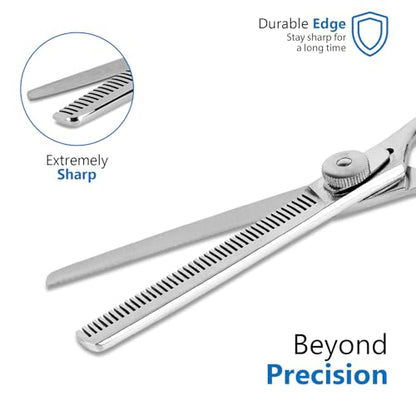 Laazar Pro Shears Thinning Pet Grooming Shear - 6.5 42 Teeth Scissors for dogs cats and pets - size: 6.5 Inch