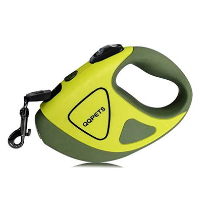 Retractable Dog Leash with LED Flashlight for Small Medium Big Breed Dogs, 10/16 ft Extendable Leash, Heavy Duty Nylon Cord Training Running (L (16 FT - up to 110lbs), Green)