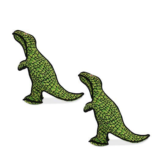 TUFFY® - 2 Pack Original : T-Rex Dog Toys : Ultra Durable Plush Toy with Multiple Layers & Reinforced Seams, Washable and Floats, Original Construction - color: 2PK Green T-Rex Dinosaur
