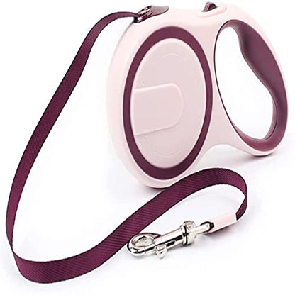 Retractable Dog Leash for Small Medium Dogs up to 88lbs, 10/16Ft Strong Nylon Tape, One-Handed Brake, Pause, Lock(Purple,3m) - color: Purple, size: 3m