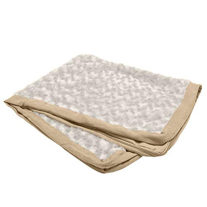 Furhaven Replacement Dog Bed Cover Ultra Plush Faux Fur & Suede Mattress, Machine Washable - Cream, Large - color: Cream, size: Large (Pack of 1)
