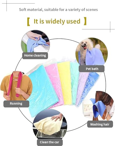 GabeFish Super Absorbent Shammy Dog Towels Quick Dry Eco-Friendly Soft Multifunctional Pets Cats Towel Packs Large 5PC - size: Large/5 Packs