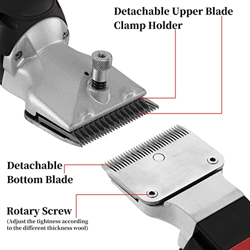 DUCKBOY Cordless Horse Clipper, Rechargeable Battery Powered Animals Shears Grooming Tools for Shaving Fur Wool Tool, Large Livestocks, Llamas, Cattle, Alpacas, Thick Coat Animals Trimmer - size: Cordless 250 W
