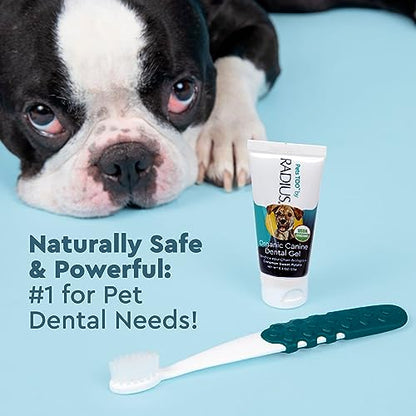RADIUS USDA Organic Dental Solutions Puppy Kit 1 Unit, 1 Dog Toothbrush & 1 0.8oz Toothpaste, Ultra Soft Bristle & Non Toxic Toothpaste for Dogs, Designed to Clean Teeth, Xylitol Free - style: Puppy - Pack of 1
