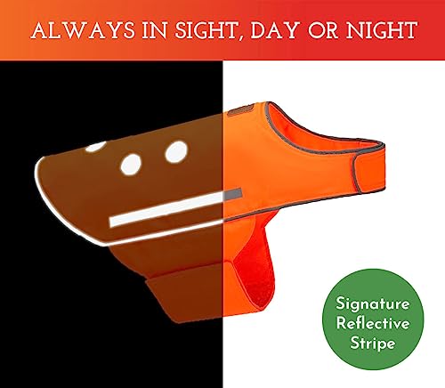 SPOT THE DOG! Reflective Dog Vest - High Visibility Safety Dog Accessories, Fluorescent Dog Apparel for Walking, Hiking & Camping, Hunting (Blaze Orange, XL) - size: X-Large