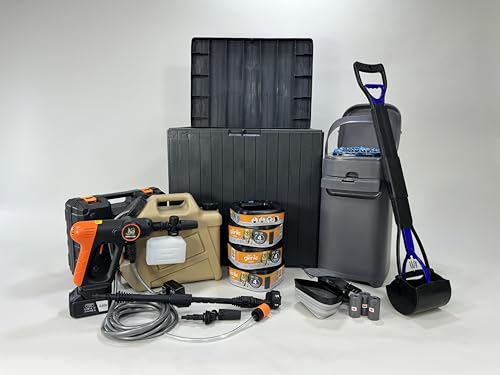 Ultimat Pet Genie Waste Management Kit - Tall & Portable Scoops, 1 Year Supply of Pet Genie Refills, Bag Dispenser, Powerful Cordless Pressure Washer, 10 Eco Waste Bags for Pet Waste. All-in-One. - size: Ultimate