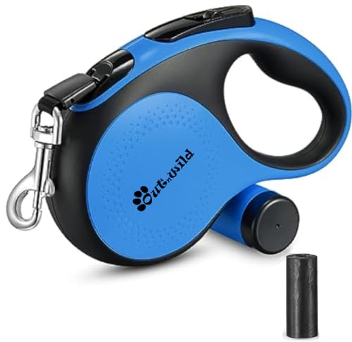 OUTnWILD Retractable Dog Leash - Retractable Dog Leash 16ft for Breeds Up to 66lbs. 360° Tangle Free Design with One Touch Quick-Lock Braking System&Anti-Slip Handle (Blue) - color: Blue