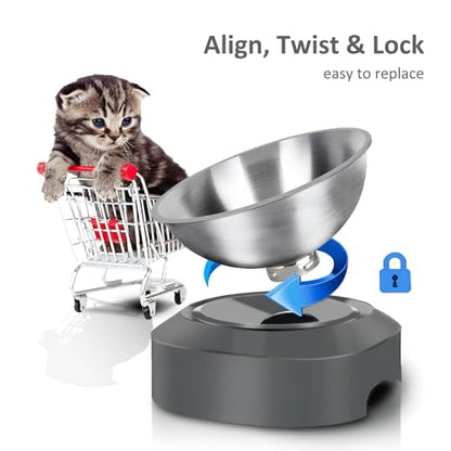 AYADA Dedicated Replacement Cat Bowl (2 Pack, Base Not Included) | Perfect-Fit Replacement, Food-Grade & Durable, For Dry Wet Food, Water, Oval Bowl Base, Ideal for Small Pets - color: Two Replacements