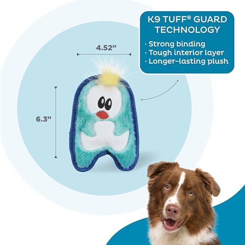 Outward Hound Durablez Minis – Squeaky Plush Dog Toy, No Stuffing for Less Mess, Interactive & Tough, Jumbo Squeaker, Puppies & Small Dogs, Penguin, 6.3" - color: Blue Penguin, size: X-Small (Pack of 1)