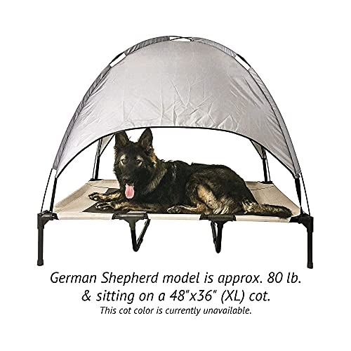 Midlee Green Dog Cot with Canopy (36" x 48") - size: 36" x 48"