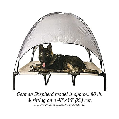 Midlee Green Dog Cot with Canopy (36" x 48") - size: 36" x 48"