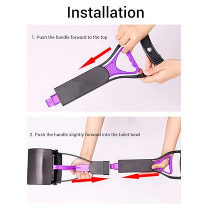 17.7in Large Pooper Scooper, Long Handle Dog Poop Scooper Pet Waste Cleanup Tool for Medium Large Dogs Grass Gravel Pick Up