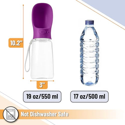 Mr. Pen- Portable Dog Water Bottle, 19 oz, Large | Leak Proof Puppy Water Dispenser with Drinking Feeder for Pets, Outdoor Walking, Hiking, Travel, Not Dishwasher Safe - color: Purple