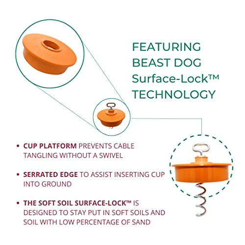 IntelliLeash Intelli-Stayk: Tailored for Soft Soils – Specialized Tie Out Stake for Dogs